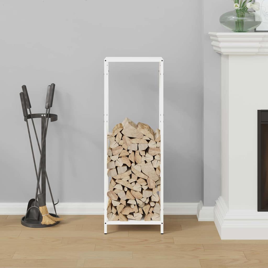 Rastrelliera per Legna da Ardere Bianca 34x25x100 cm - homemem39