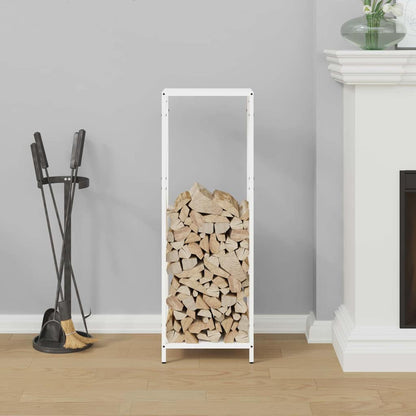 Rastrelliera per Legna da Ardere Bianca 34x25x100 cm - homemem39
