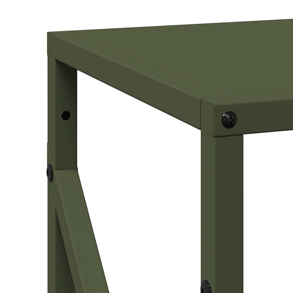 Rastrelliera per Legna da Ardere Verde Oliva 34x25x100 cm - homemem39