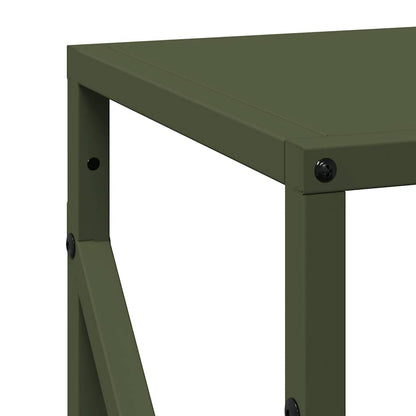 Rastrelliera per Legna da Ardere Verde Oliva 34x25x100 cm - homemem39