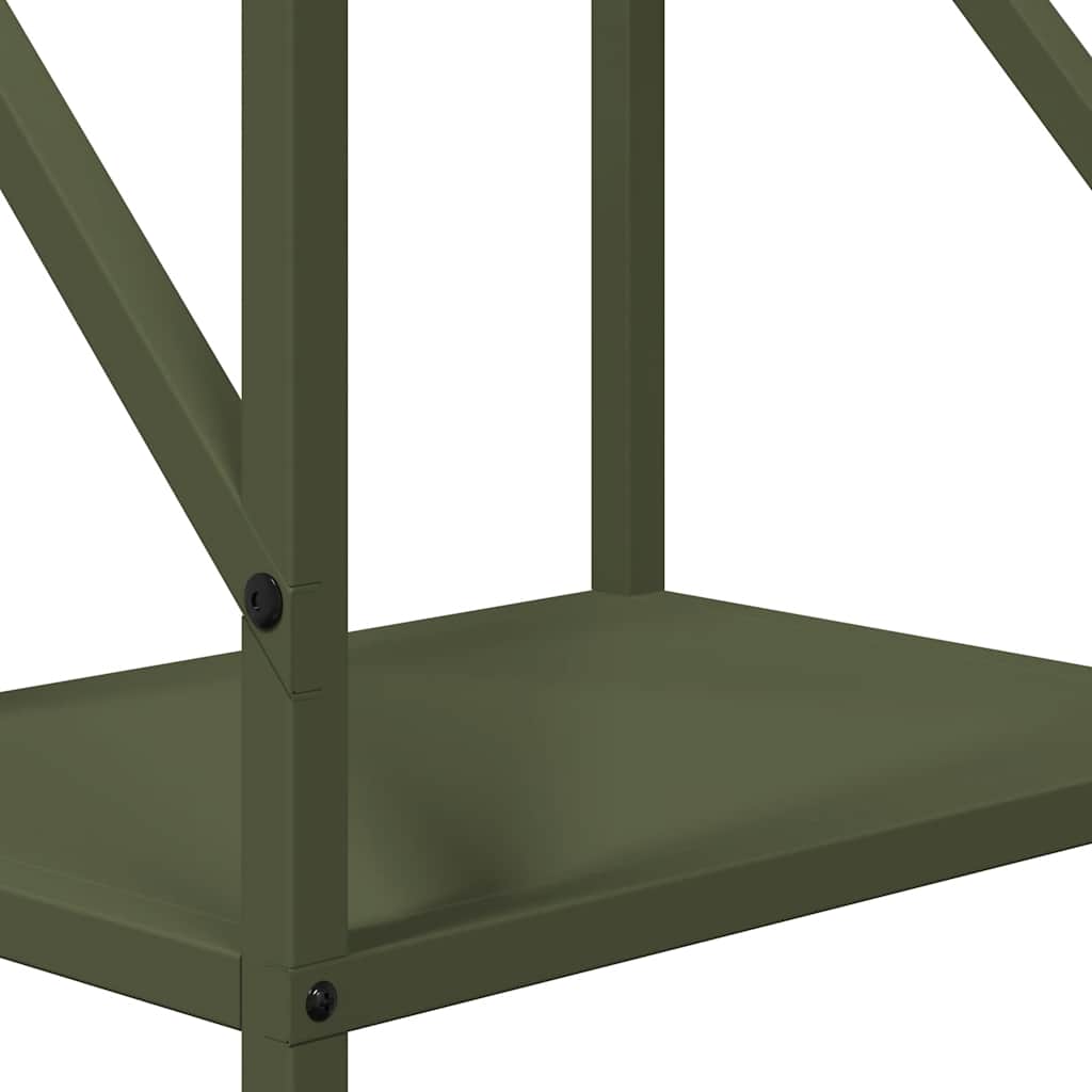 Rastrelliera per Legna da Ardere Verde Oliva 34x25x100 cm - homemem39