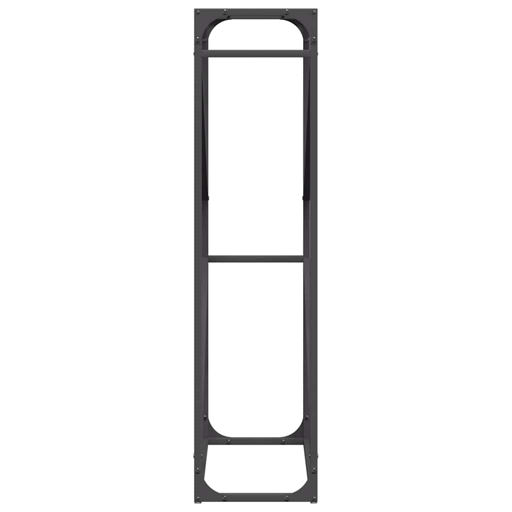 Rastrelliera per Legna da Ardere Nera 60x25x100 cm - homemem39
