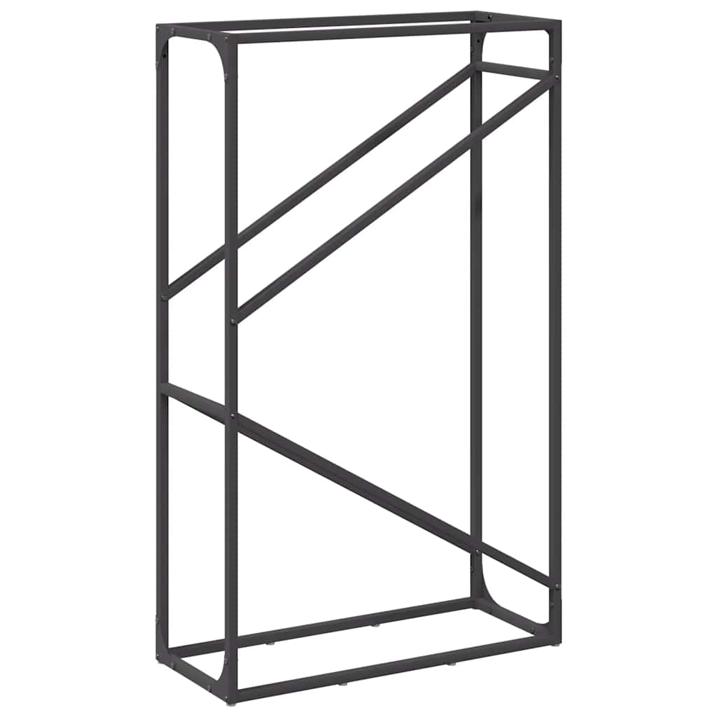 Rastrelliera per Legna da Ardere Nera 60x25x100 cm - homemem39