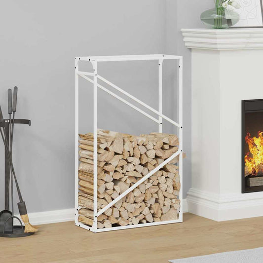 Rastrelliera per Legna da Ardere Bianca 60x25x100 cm - homemem39