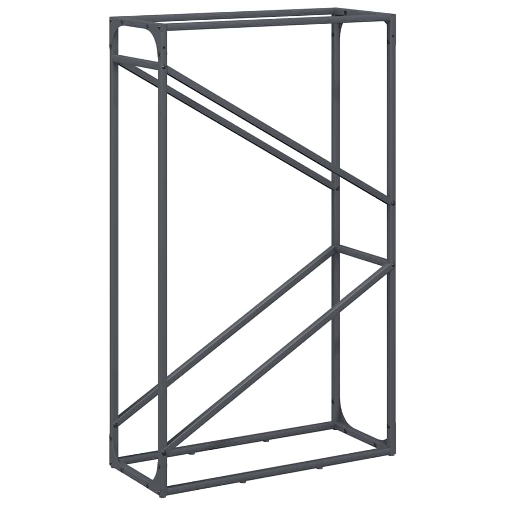 Rastrelliera per Legna da Ardere Antracite 60x25x100 cm - homemem39
