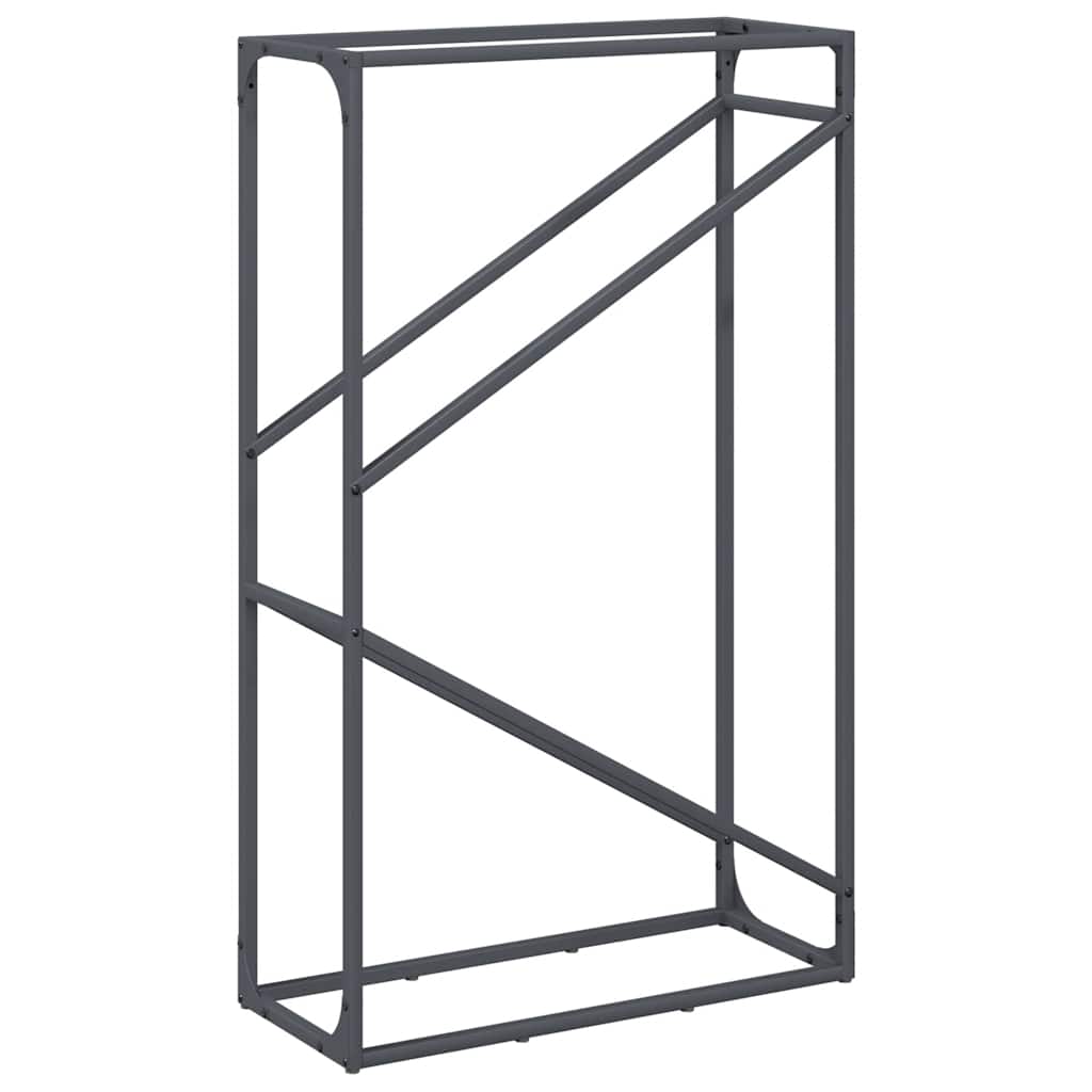 Rastrelliera per Legna da Ardere Antracite 60x25x100 cm - homemem39
