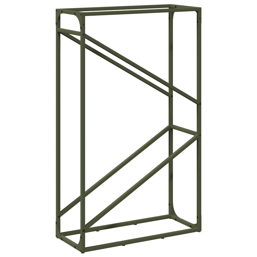 Rastrelliera per Legna da Ardere Verde Oliva 60x25x100 cm - homemem39