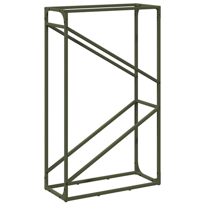 Rastrelliera per Legna da Ardere Verde Oliva 60x25x100 cm - homemem39