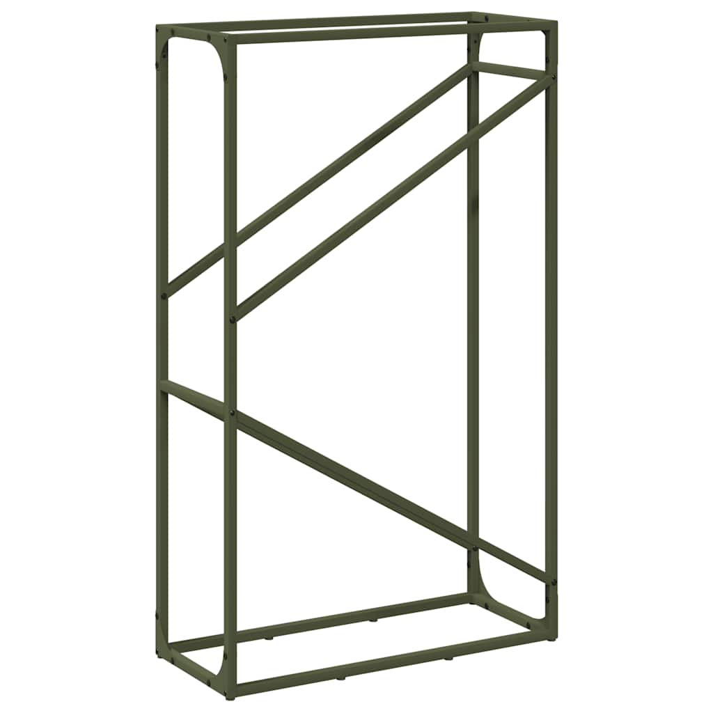 Rastrelliera per Legna da Ardere Verde Oliva 60x25x100 cm - homemem39