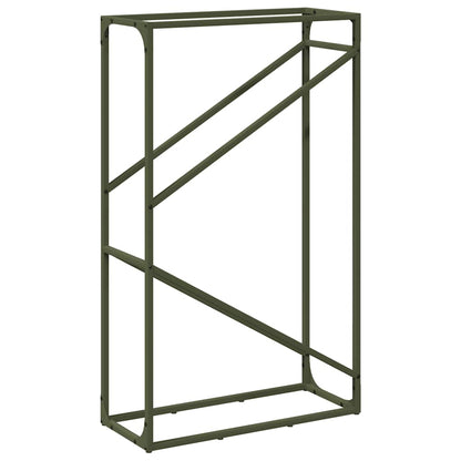 Rastrelliera per Legna da Ardere Verde Oliva 60x25x100 cm - homemem39