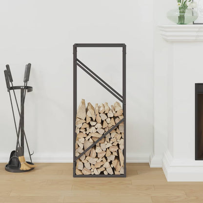 Rastrelliera per Legna da Ardere Nera 40x25x100 cm - homemem39
