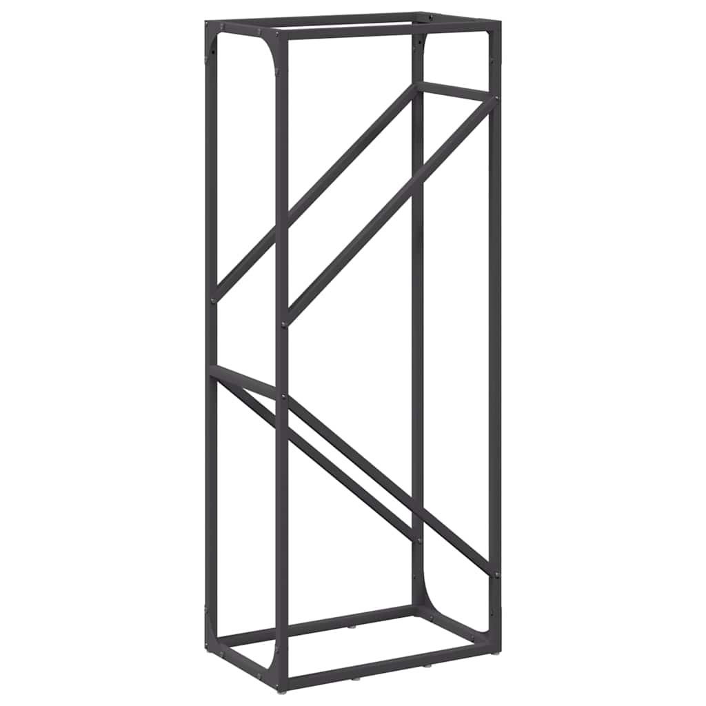 Rastrelliera per Legna da Ardere Nera 40x25x100 cm - homemem39
