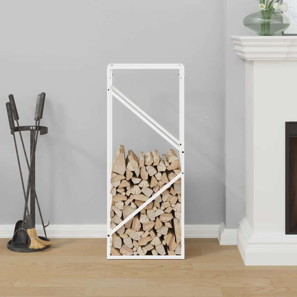 Rastrelliera per Legna da Ardere Bianca 40x25x100 cm - homemem39