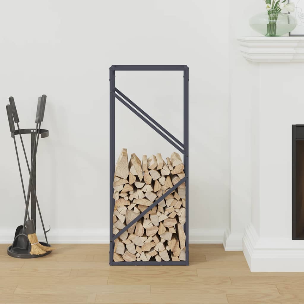 Rastrelliera per Legna da Ardere Antracite 40x25x100 cm - homemem39