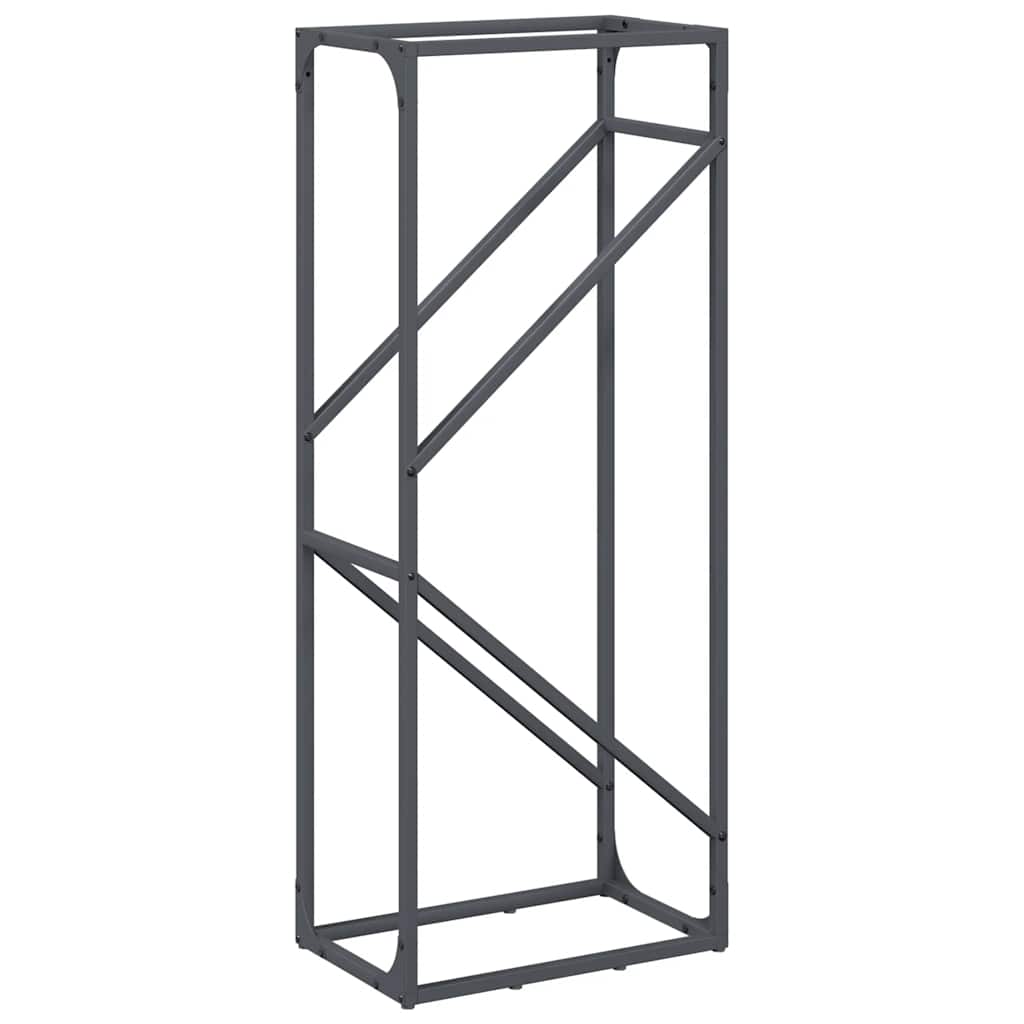 Rastrelliera per Legna da Ardere Antracite 40x25x100 cm - homemem39