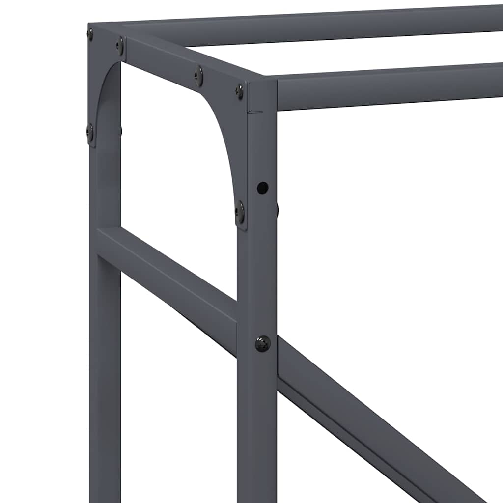 Rastrelliera per Legna da Ardere Antracite 40x25x100 cm - homemem39