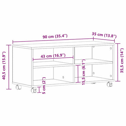 Mobile TV Nero 90 x 35 x 40.5 cm Legno multistrato | homemem39