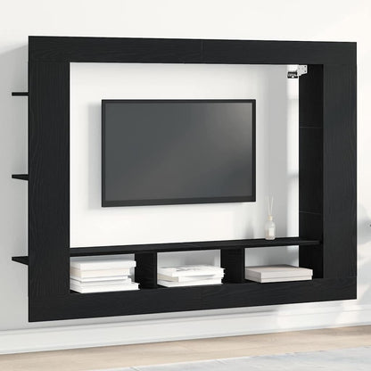 Mobile TV Rovere nero 152 x 22 x 113 cm Legno multistrato
