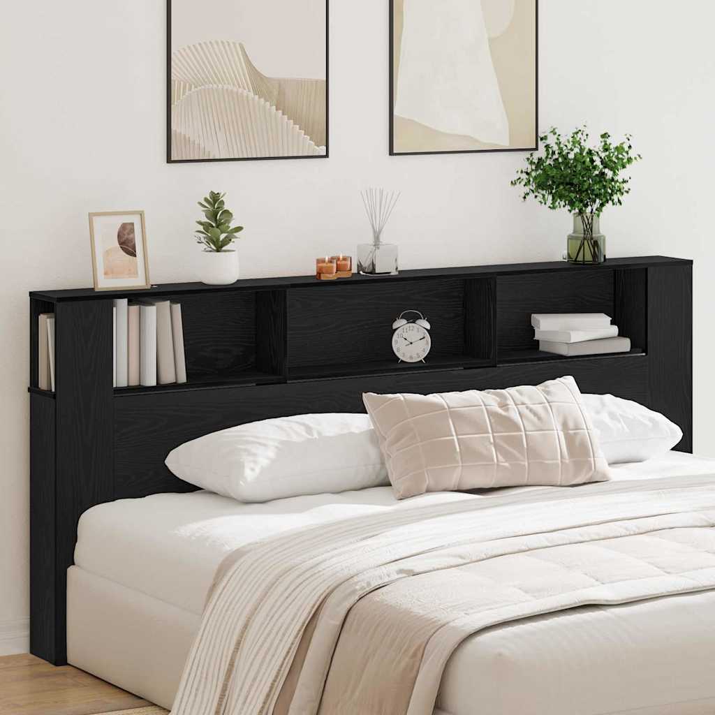 Testata del letto Rovere Nero 220 x 18,5 x 102,5 cm