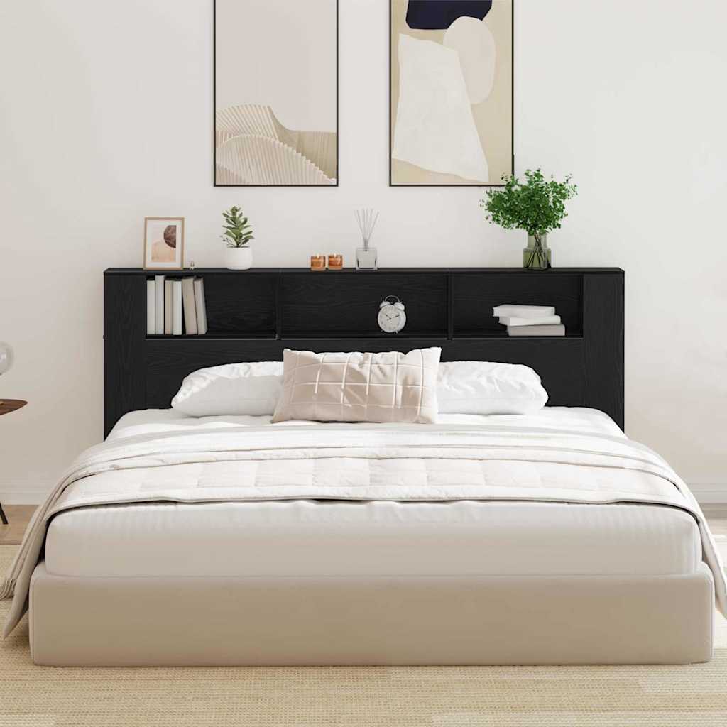 Testata del letto Rovere Nero 220 x 18,5 x 102,5 cm