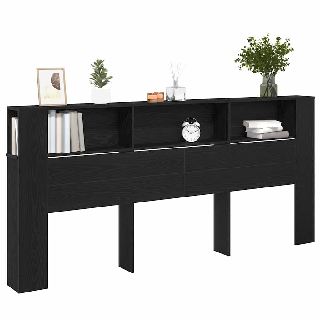 Testata del letto Rovere Nero 220 x 18,5 x 102,5 cm