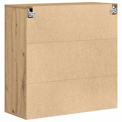 Armadietto a muro con porta rovere artigianale 80 x 33 x 80 cm