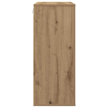 Armadietto a muro con porta rovere artigianale 80 x 33 x 80 cm