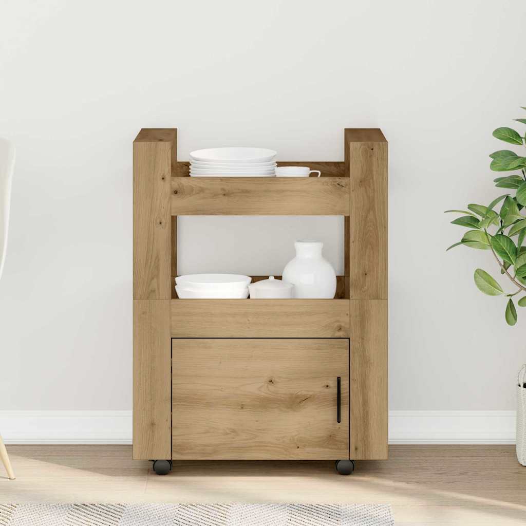 Carrello da Cucina rovere artigianale 60 x 45 x 80 cm