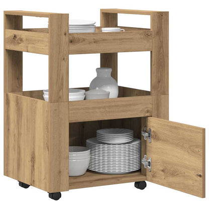 Carrello da Cucina rovere artigianale 60 x 45 x 80 cm