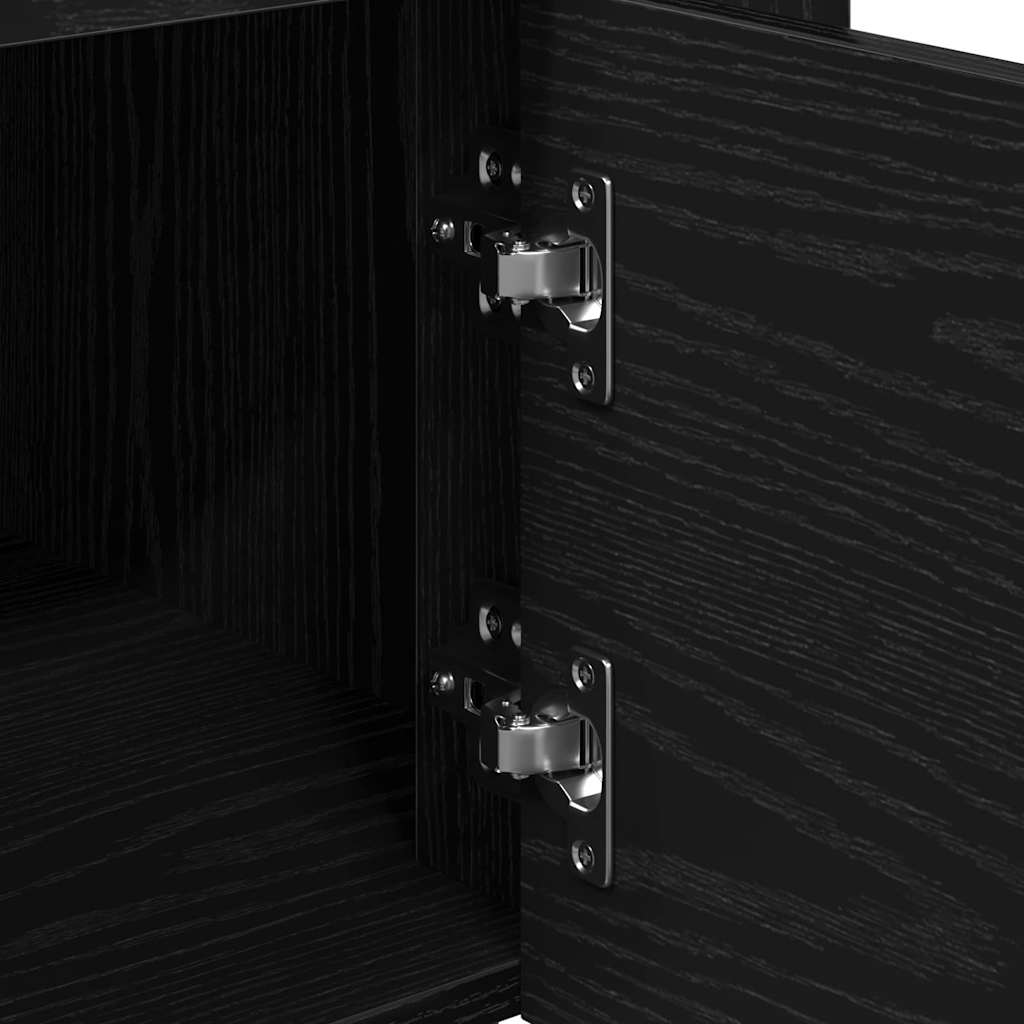 Carrello da Cucina Rovere nero 60 x 45 x 80 cm