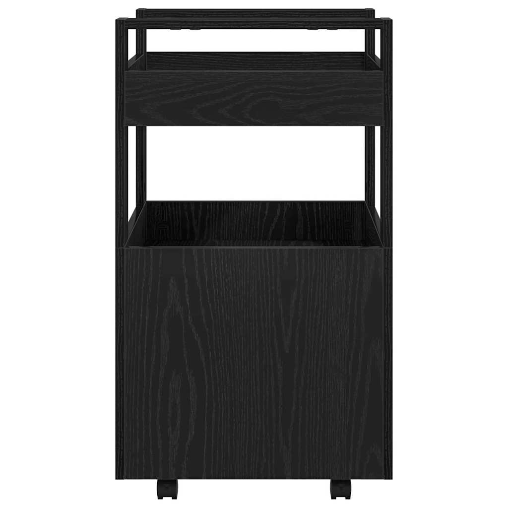 Carrello da Cucina Rovere nero 60 x 45 x 80 cm