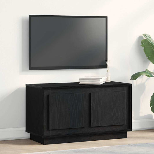 Mobile TV Rovere nero 80 x 35 x 45 cm Legno multistrato