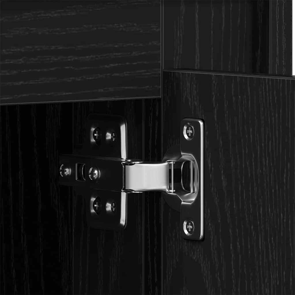 Buffet moderno Rovere nero 80 x 34 x 75 cm Legno multistrato