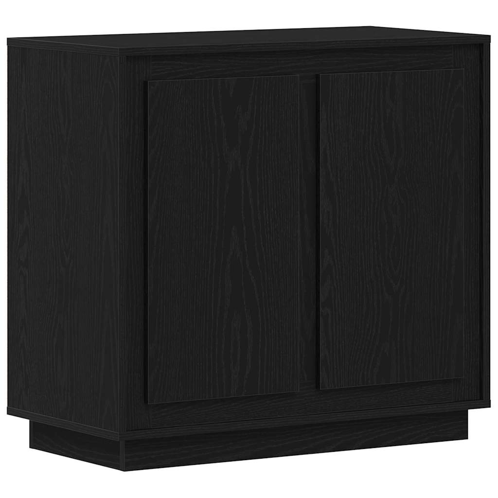 Buffet moderno Rovere nero 80 x 34 x 75 cm Legno multistrato