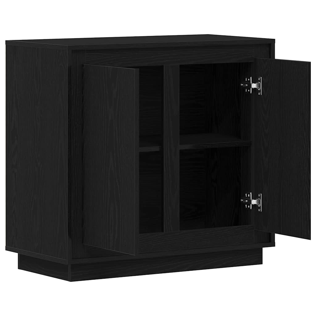 Buffet moderno Rovere nero 80 x 34 x 75 cm Legno multistrato