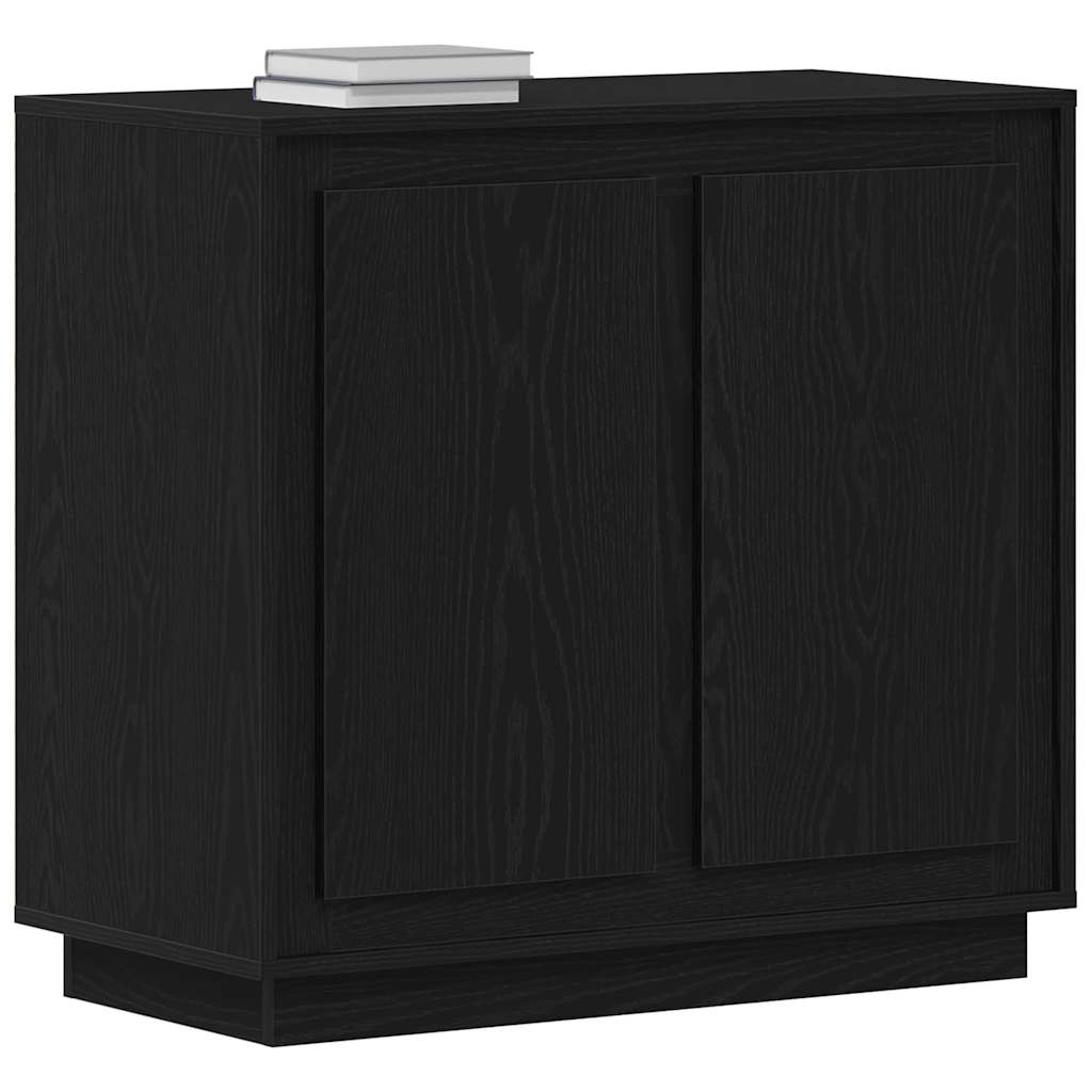 Buffet moderno Rovere nero 80 x 34 x 75 cm Legno multistrato