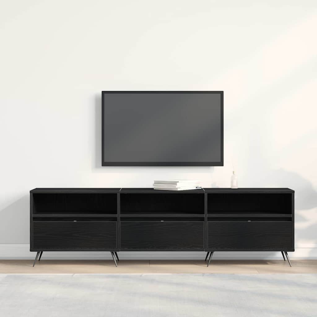 Mobile TV Rovere nero 150 x 30 x 44.5 cm Legno multistrato