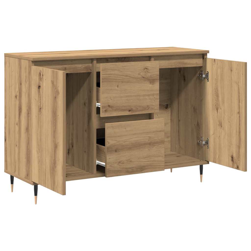 Credenza con cassetto rovere artigianale 101.5 x 35 x 70 cm