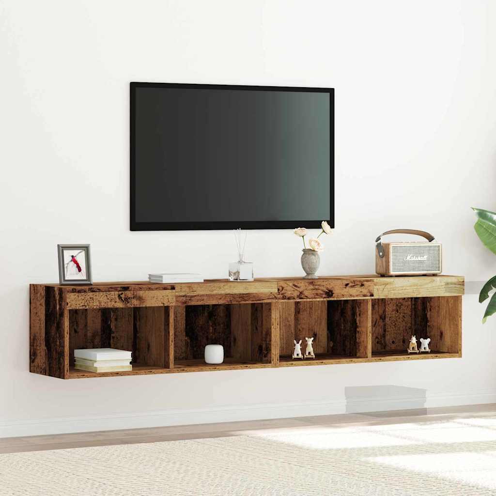 Mobile TV 2 pcs Legno vecchio 80 x 30 x 30 cm Legno multistrato