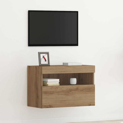 Mobile TV da parete rovere artigianale 60 x 30 x 40 cm