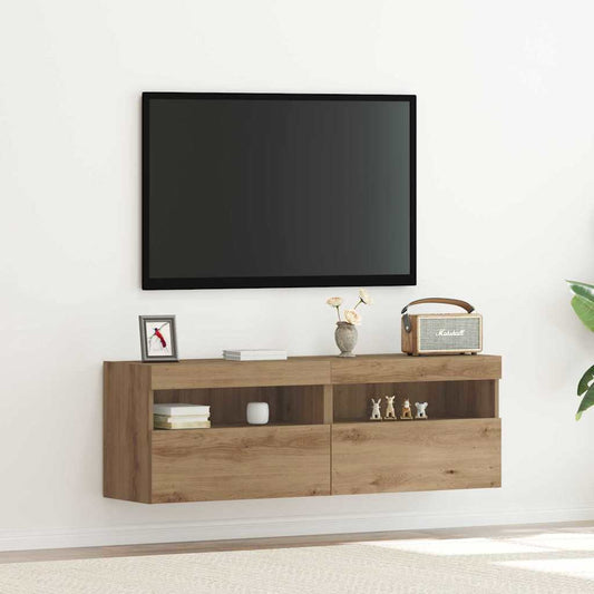 Mobile TV da parete rovere artigianale 60 x 30 x 40 cm