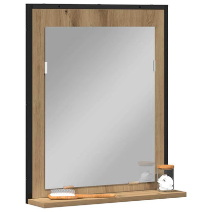 Specchio con lo scaffale rovere artigianale 50 x 12 x 60 cm | homemem39