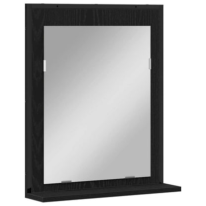 Specchio con lo scaffale Rovere nero 50 x 12 x 60 cm | homemem39