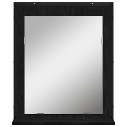 Specchio con lo scaffale Rovere nero 50 x 12 x 60 cm | homemem39