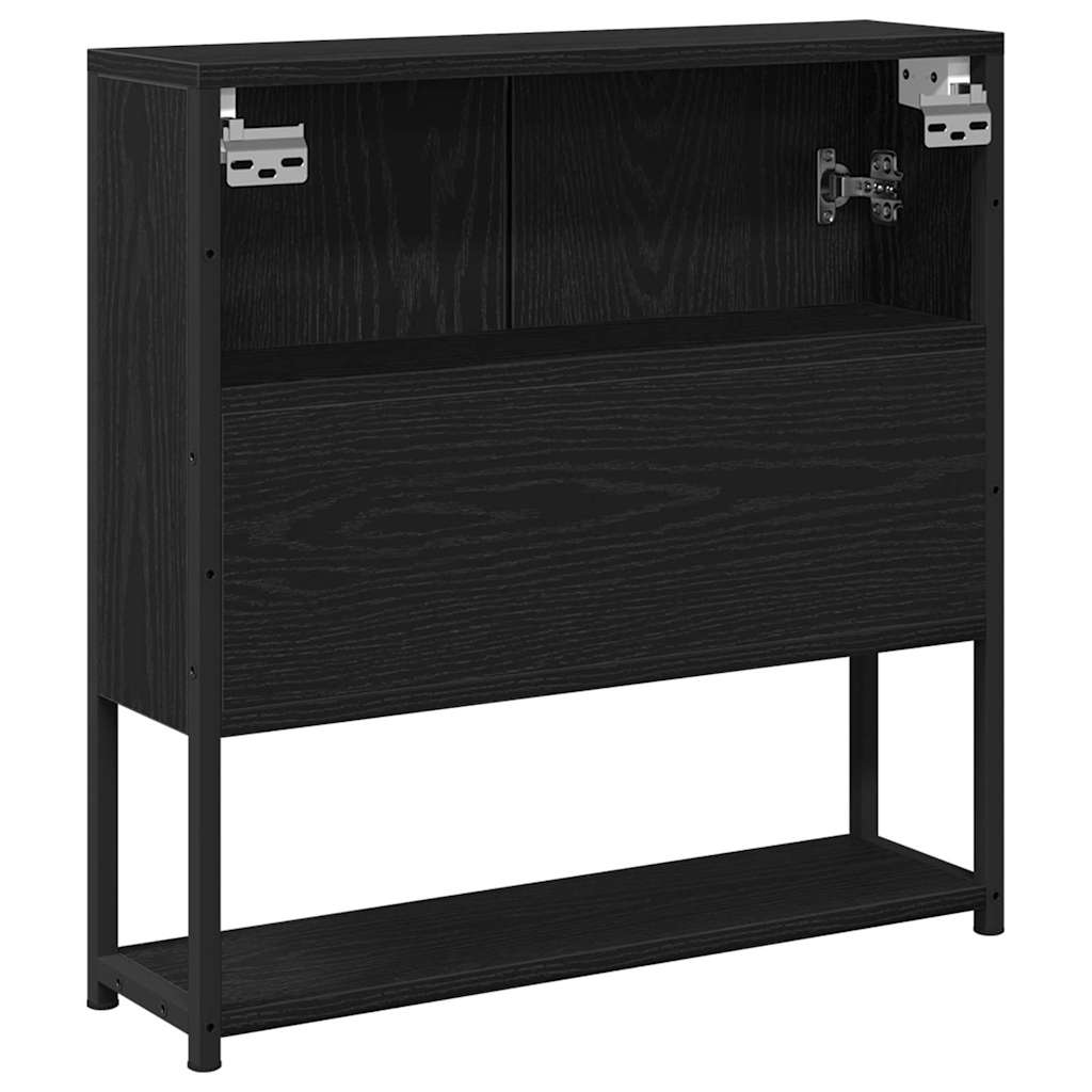 Mobiletto per specchio con porta Rovere Nero 60 x 16 x 60 cm | homemem39
