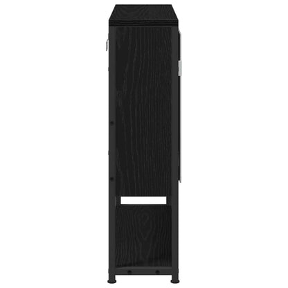 Mobiletto per specchio con porta Rovere Nero 60 x 16 x 60 cm | homemem39