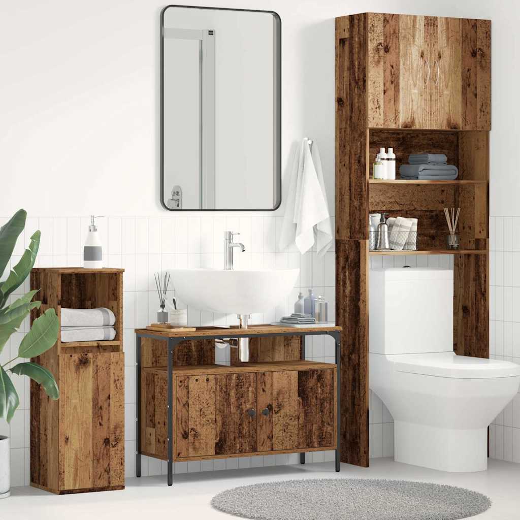 Armadio per Lavabo da Bagno Legno vecchio 80 x 30 x 60 cm | homemem39