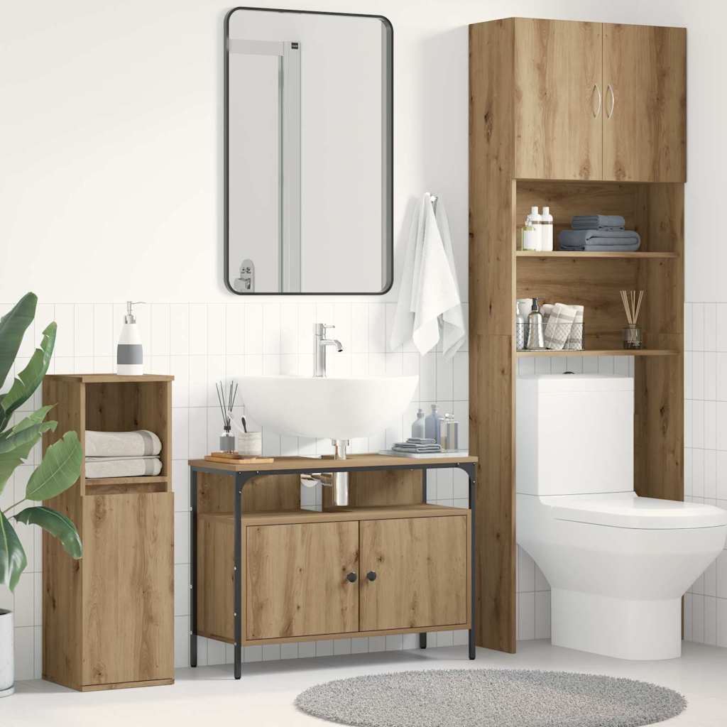 Armadio per Lavabo da Bagno rovere artigianale 80 x 30 x 60 cm | homemem39