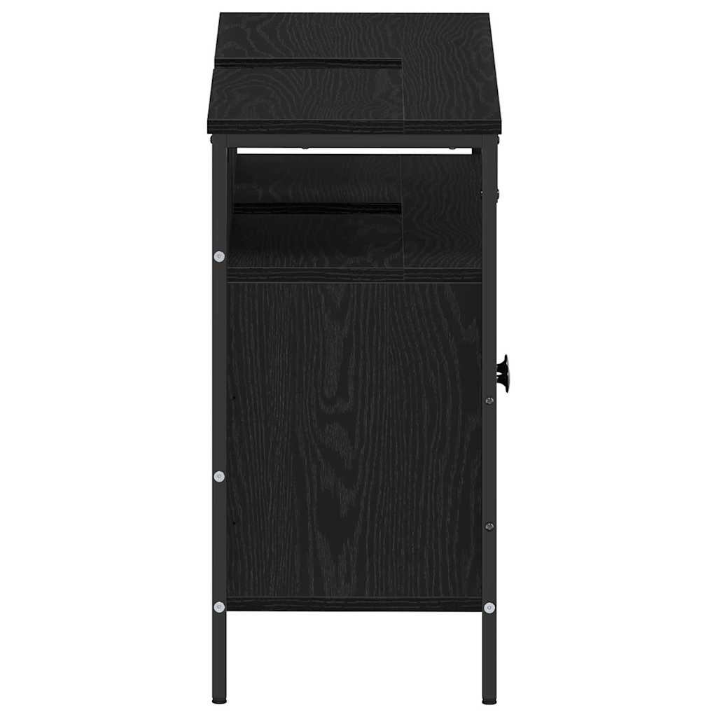 Armadio per Lavabo da Bagno Rovere nero 80 x 30 x 60 cm | homemem39