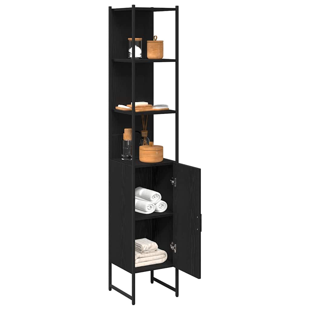 Mobile da Bagno Rovere nero 33 x 33 x 185,5 cm | homemem39